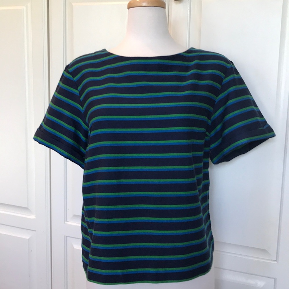 J.Crew cotton stripe short sleeve top Size M